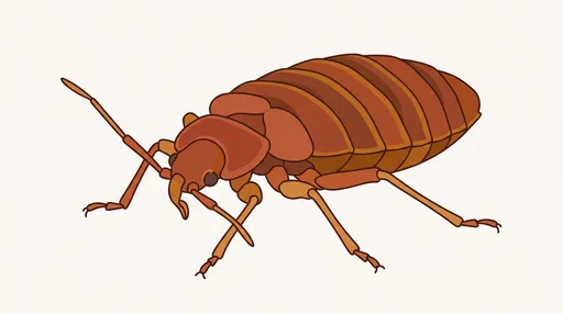 Brown Bed Bug Line Art Illustration