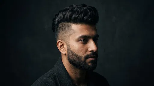Man With Pompadour Undercut Portrait