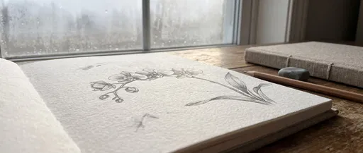 Graphite Orchid Sketch by Misty Window