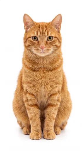 Orange Tabby Cat Isolated on White