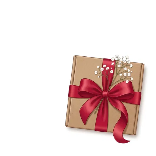 Kraft Gift Box With Red Bow