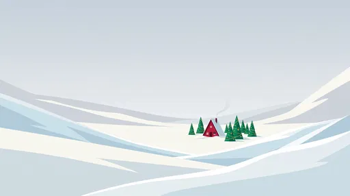 Minimalist Winter Cabin in Snowy Valley