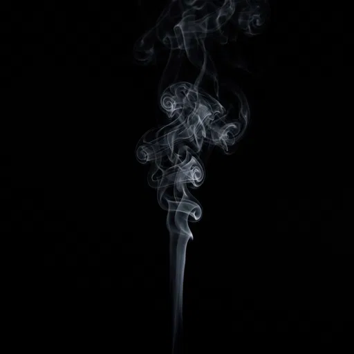 Delicate Grey Smoke Wisp on Black