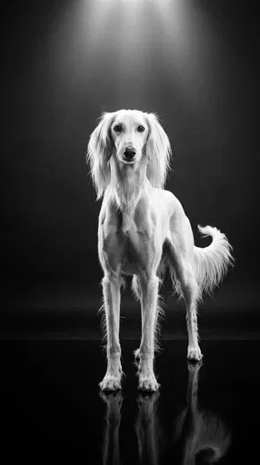 Black and White Saluki Studio Portrait