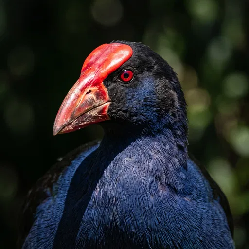 Close-Up Portrait of Adult Pukeko Bird