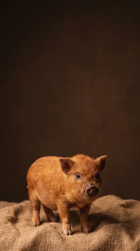 Ginger Kunekune Piglet Studio Portrait