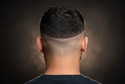Rear View of Man With Fade Haircut