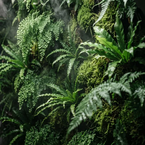 Misty Fern and Moss Living Wall