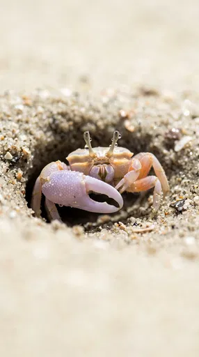 Pastel Fiddler Crab in Sandy Burrow