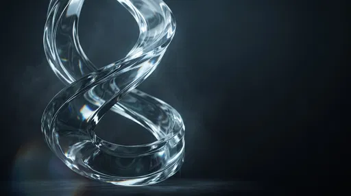Twisted Clear Crystal Mobius Ribbon Sculpture