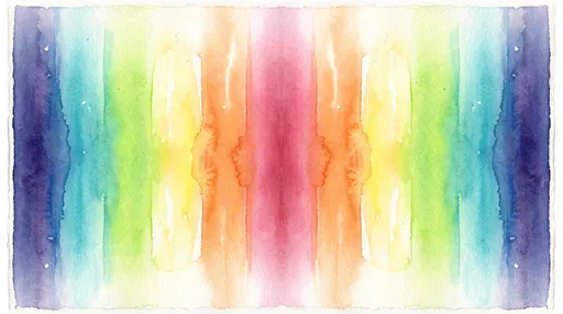 Symmetrical Rainbow Watercolor Spectrum Wash