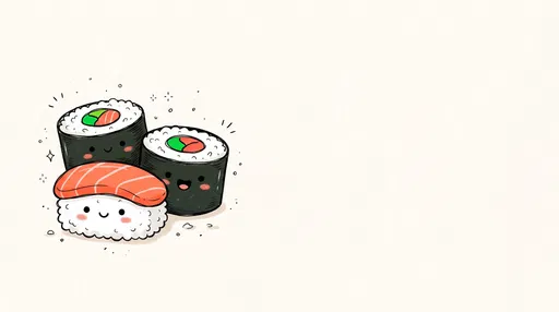 Cute Kawaii Sushi Trio Illustration