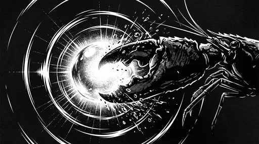 Monochrome Pistol Shrimp Snapping Claw Shockwave