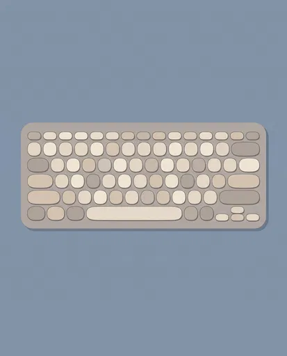 Minimalist Wireless Keyboard Graphic Illustration