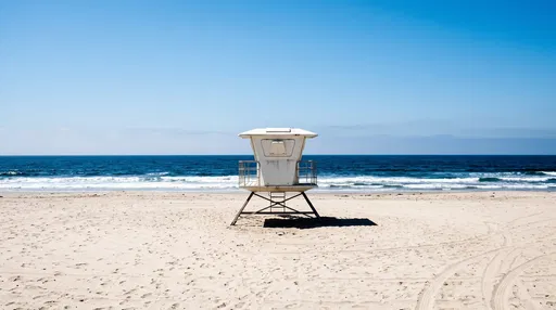 White Lifeguard Tower on Sunny Beach