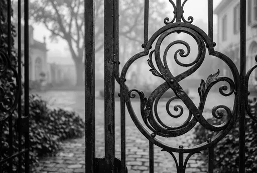 Ornate Wrought Iron Ampersand Gate Detail