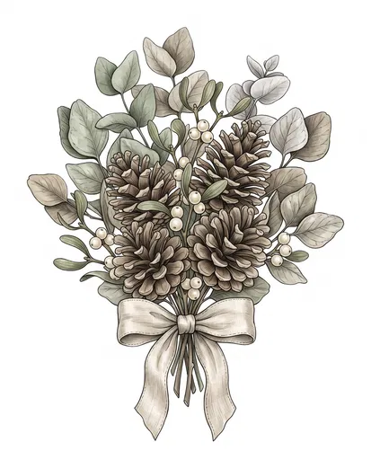 Winter Botanical Bouquet with Pine Cones