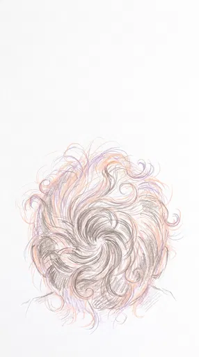Pastel Pencil Sketch of Child Hair Whorl