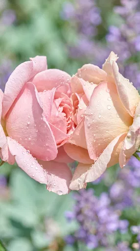 Heart-Shaped Pink and Cream Roses
