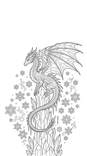 Frost Dragon Crystal Spire Coloring Page
