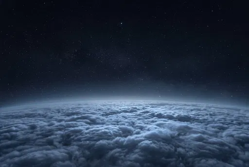 Starry Night Sky Above Clouds