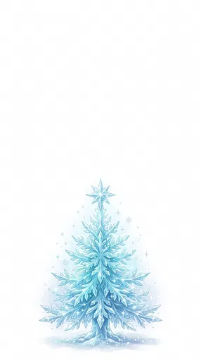 Crystalline Ice Christmas Tree Illustration