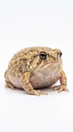 Plump Desert Rain Frog on White