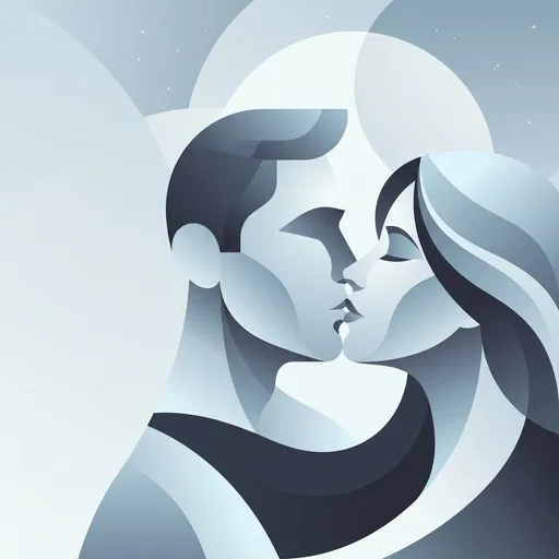Geometric Illustration of Couple Kissing