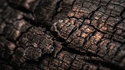 Charred Wood Grain Macro Texture