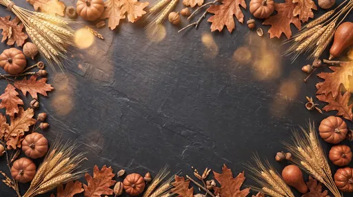 Autumn Harvest Border on Dark Slate