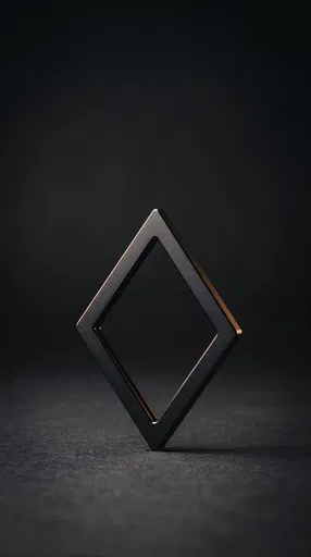 Matte Black Rhombus Frame on Dark Surface