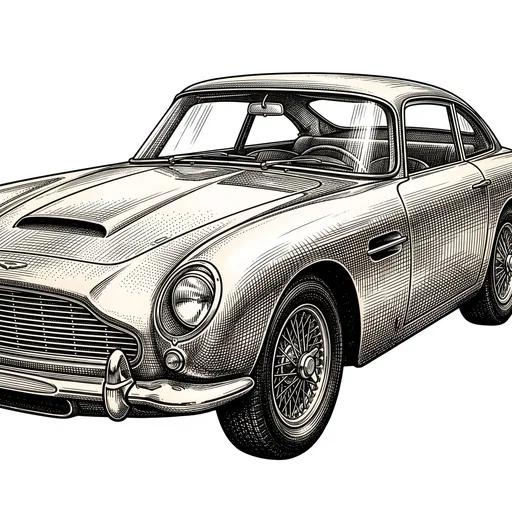Vintage Engraving Style Classic Coupe Illustration