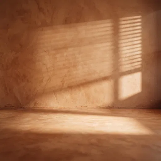 Warm Terracotta Wall With Blind Shadows