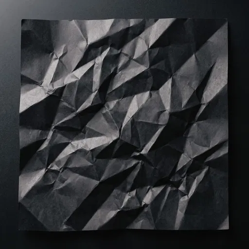 Crumpled Black Paper Square Texture