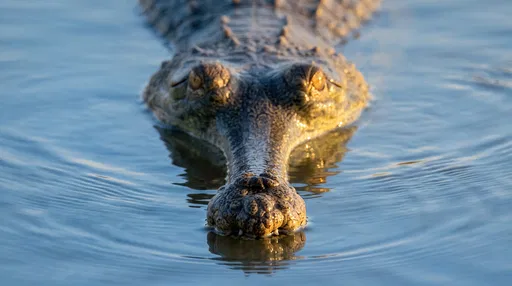 Close-Up of Gharial in River Water