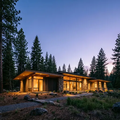 Contemporary Ranch House in Pine Forest