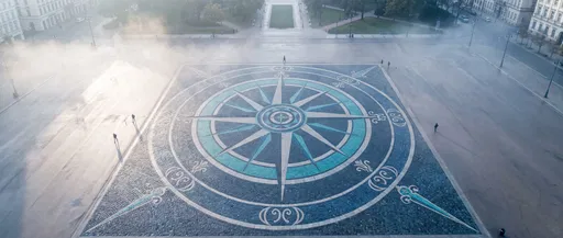 Aerial View of Compass Rose Plaza Mosaic