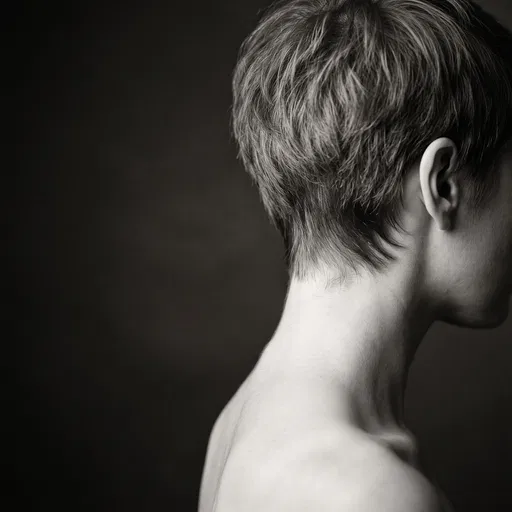 Monochrome Portrait of Short Cropped Hair
