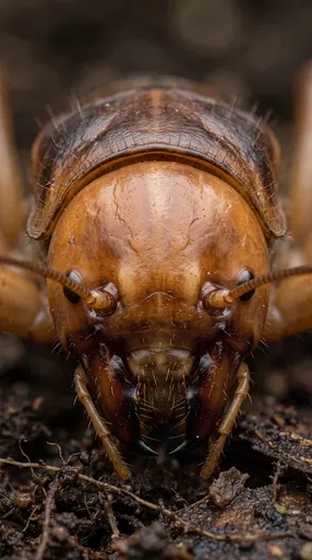 Macro Portrait of Jerusalem Cricket