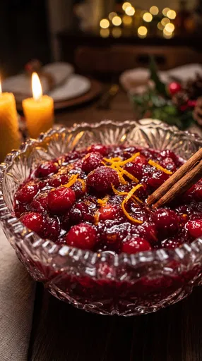Cranberry Sauce in Crystal Bowl