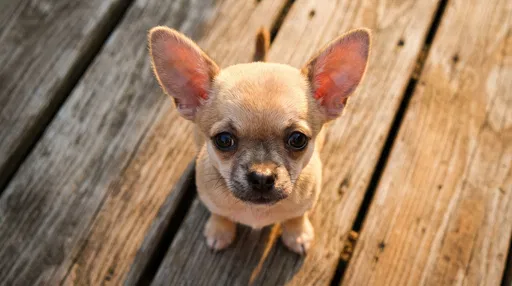 Fawn Chihuahua Puppy Looking Up