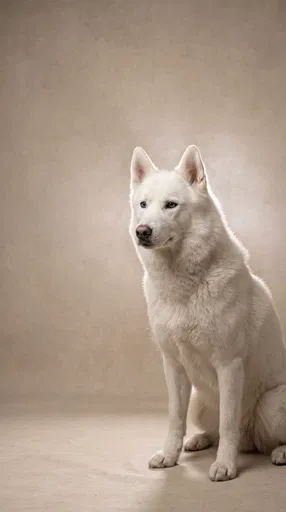 White Siberian Husky Studio Portrait