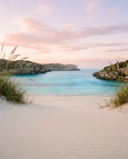 Turquoise Cove and Sandy Beach at Dawn