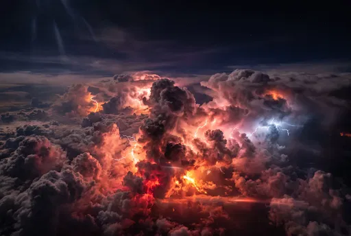 Volcanic Storm Clouds Lit From Below