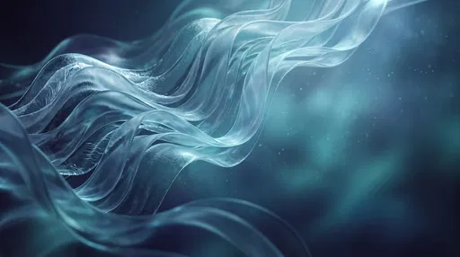 Abstract Frosted Glass Blue Waves