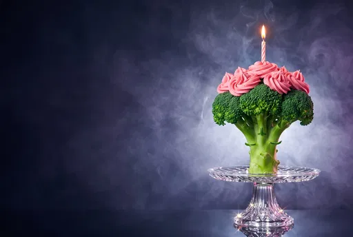 Broccoli Stalk With Frosting Birthday Cake