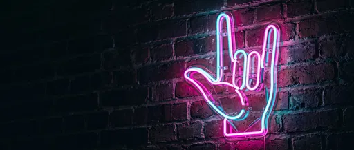Neon ASL I Love You Sign