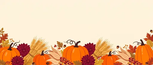 Autumn Harvest Border Banner Illustration