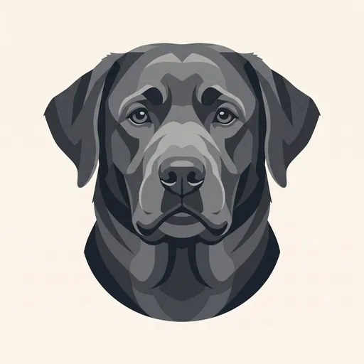 Geometric Charcoal Labrador Retriever Head Illustration