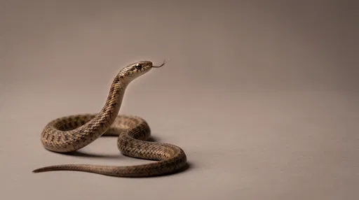Brown Snake on Taupe Studio Background